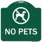Signmission Designer Series Sign-No Pets, Green & White Heavy-Gauge Aluminum Sign, 18" x 18", GW-1818-9813 A-DES-GW-1818-9813 - alternate 1